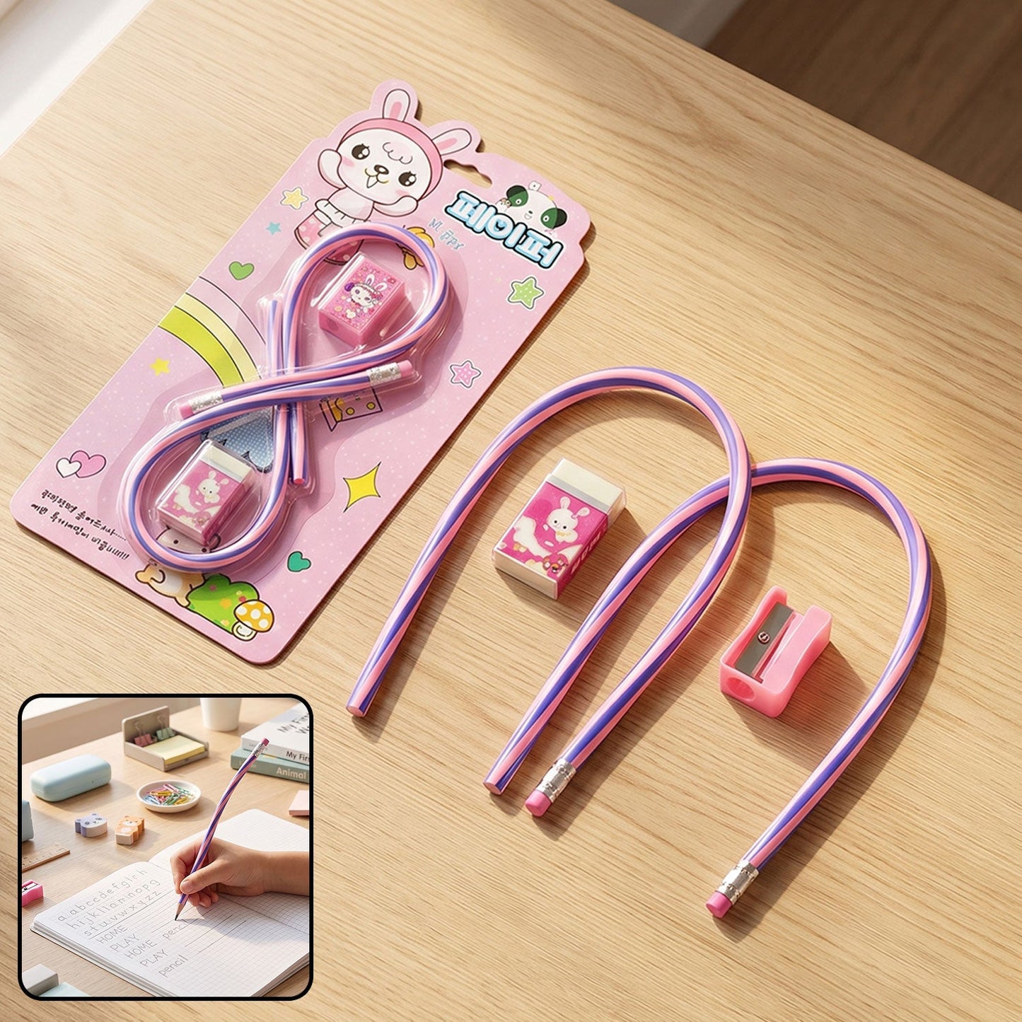 Kids school stationery set 4 in 1