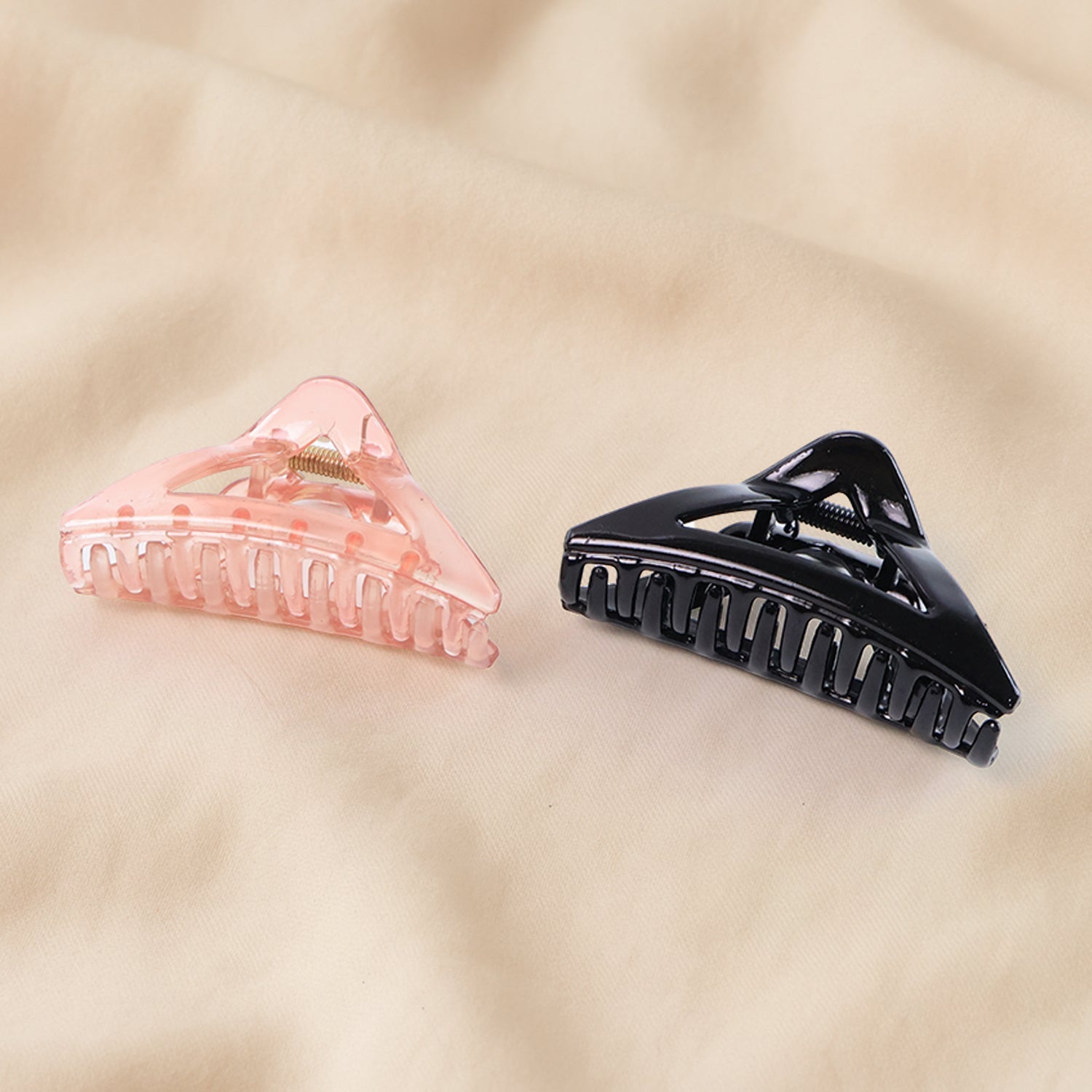 Durable mix color triangle hair claw clip with secure spring hold