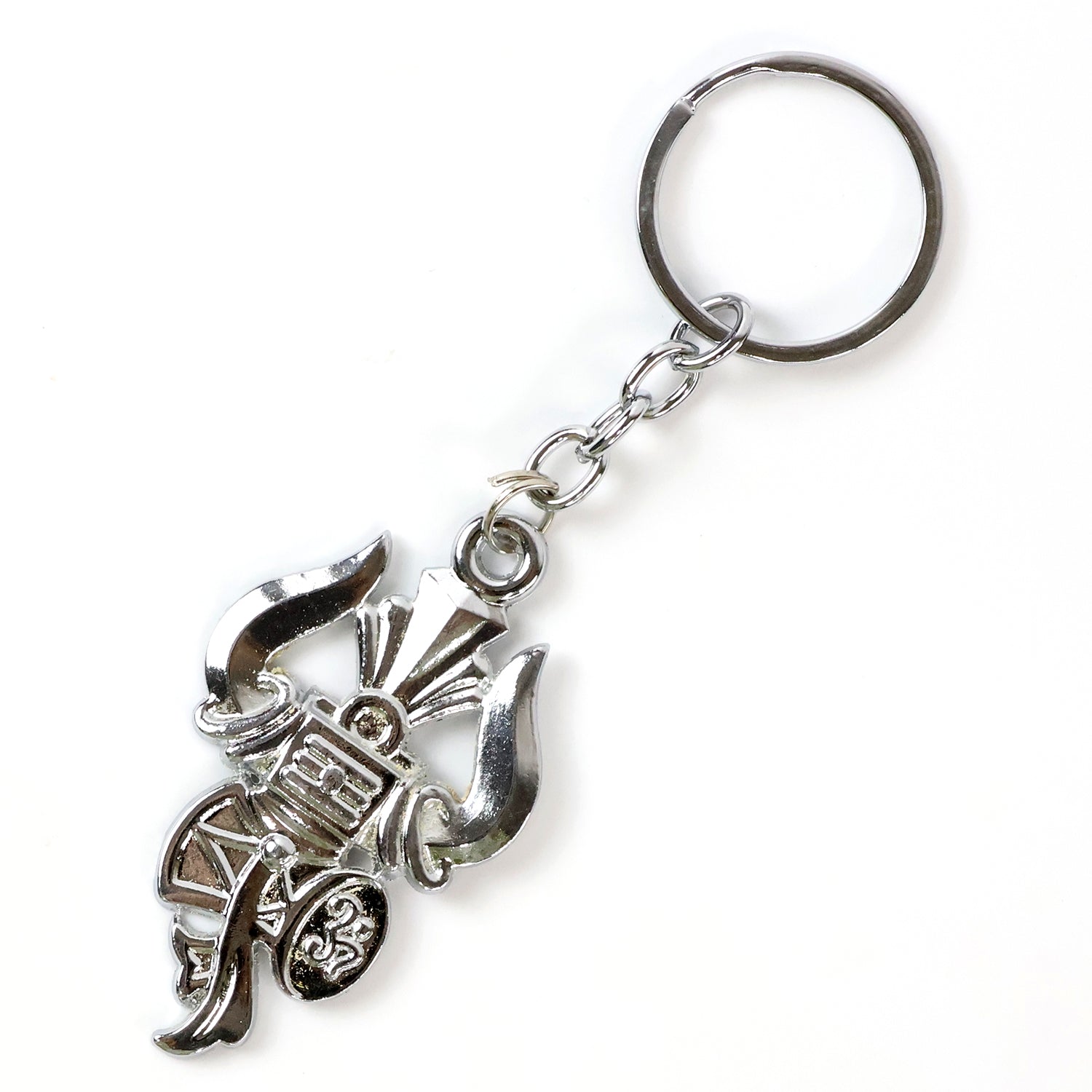Durable metal Mahakal Trishul keychain suitable for keys and bags