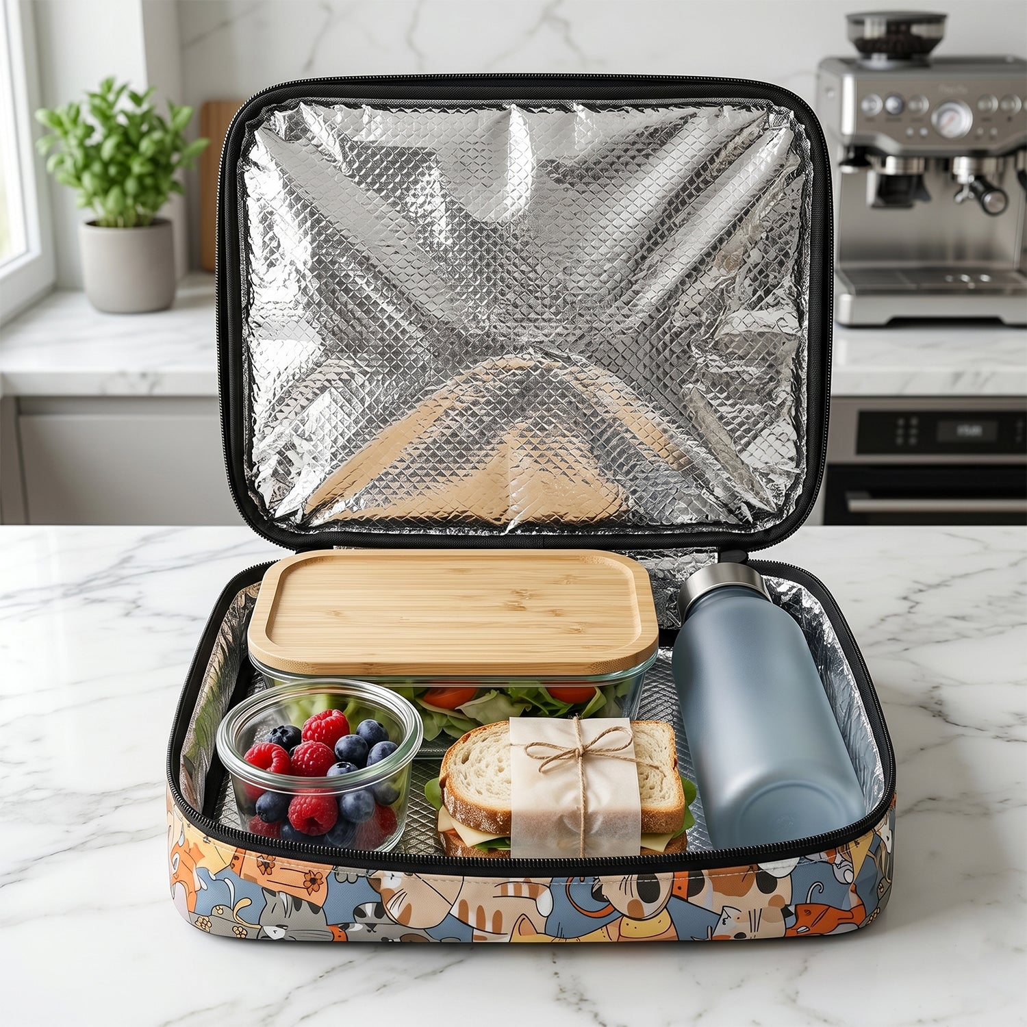 Organized inside luggage with travel pouch