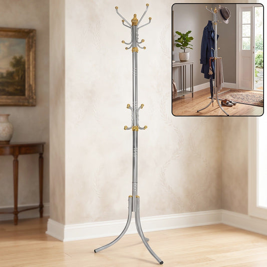 Metal floor standing coat rack