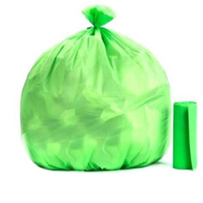 Environmentally safe green garbage bags for home and office use 19x21 inches