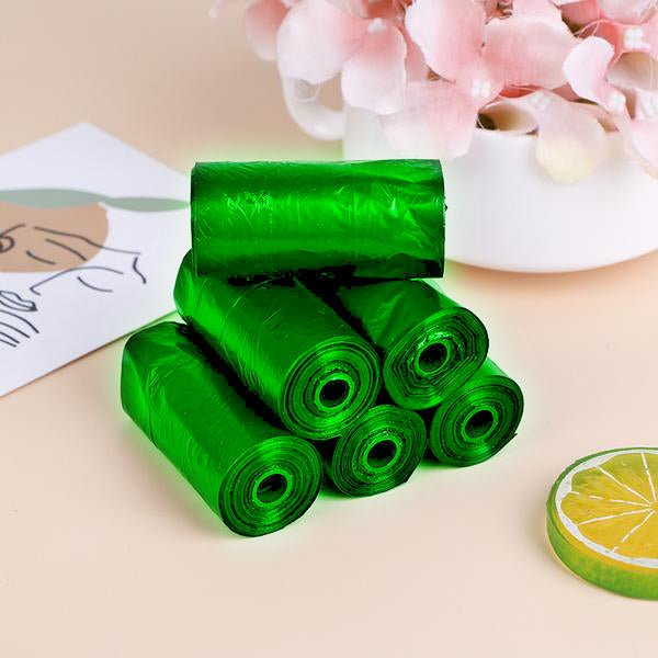 Green biodegradable garbage bag rolls for eco-friendly household waste disposal