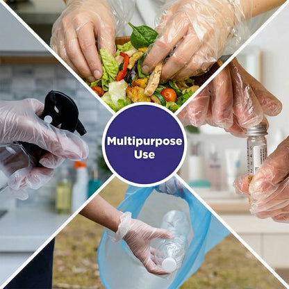 Clear hand gloves for kitchen and food service