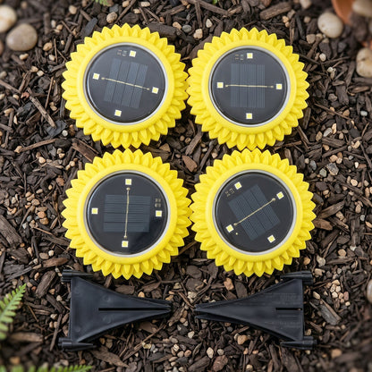 Garden Solar Light 4 Pc Sunflower Waterproof LED Pathway Stake Light (4 Pc Set)